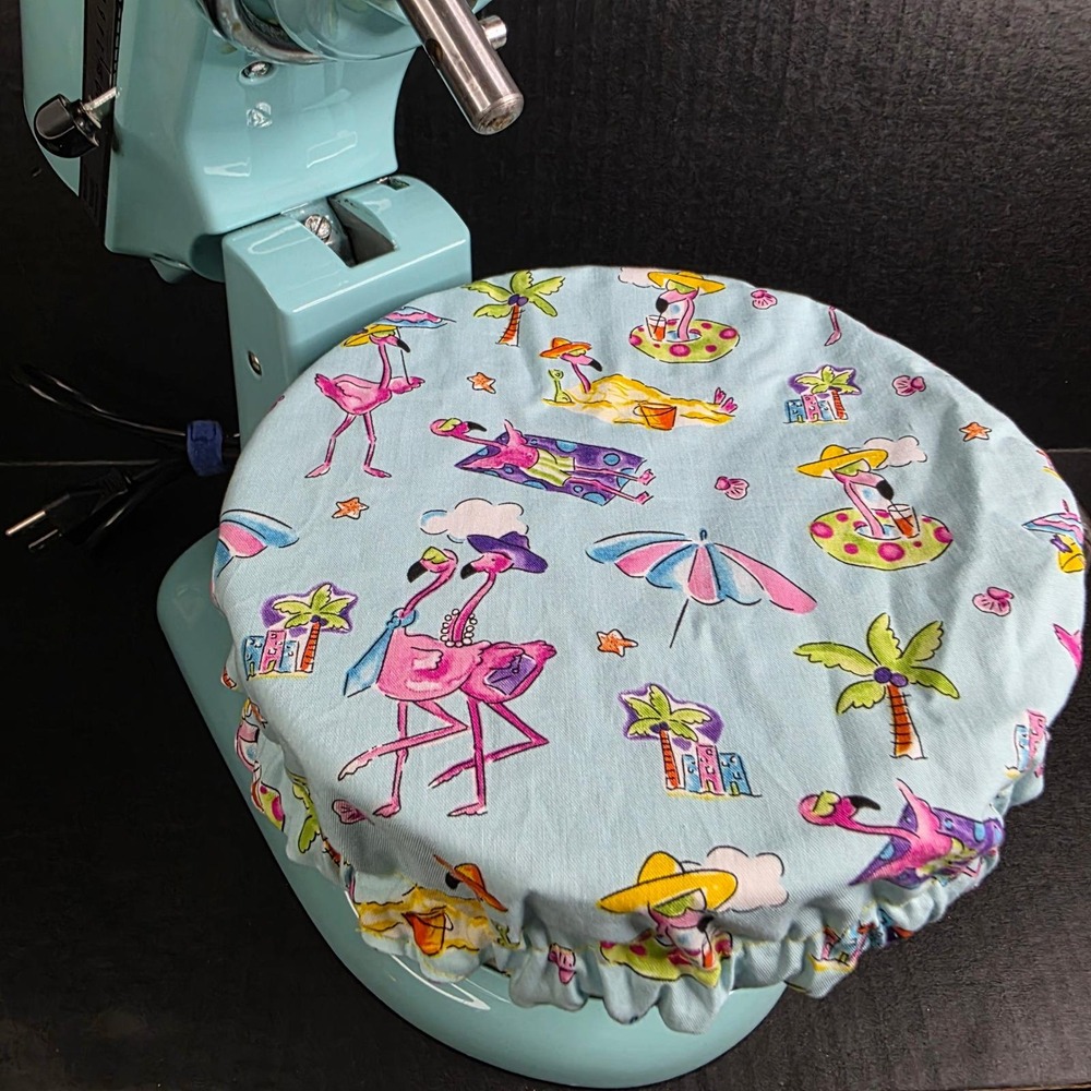 Blue Pink Flamingo Beach Party KitchenAid Mixer Mixing Bowl Cover Baking